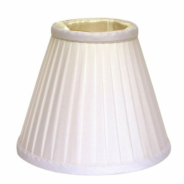 Homeroots 5 in. White Slanted Pleat Chandelier Silk Lampshades, 6PK 470091